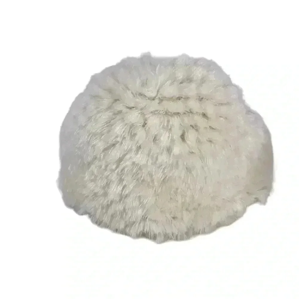 VINTAGE HAT HANSEN FAUX FUR WHITE WINTER MADE IN THE USA ADJUSTABLE CAP